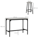 HOMCOM 5 Piece Brown Bar Table And Stools Set With Metal Frame Rustic