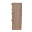 Milan Ready Assembled Chest Of Drawers with 4 Drawers - White Matt / Oak