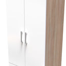 Milan Ready Assembled Wardrobe with 2 Doors and 2 Drawers - White Matt / Oak