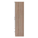 Milan Ready Assembled Wardrobe with 2 Doors and 2 Drawers with Mirror - White Matt / Oak