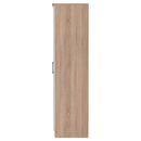 Milan Ready Assembled Wardrobe with 2 Doors and Mirror - White Matt / Oak