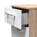 Milan Ready Assembled 3 Piece Bedroom Furniture Set - White Matt / Oak