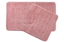 Orkney - Crosshatch 2 Pc Bath Set in Blush Pink
