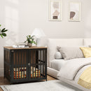 PawHut Dog Crate Furniture with Anti-Chew Resistant Mesh for Dogs - Walnut Brown