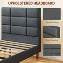 HOMCOM 3ft Upholstered Single Bed Frame W/ Wooden Slat No Box Spring Needed