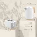 HOMCOM 1.7L Electric Fast Boil Kettle And 2 Slice Toaster Set