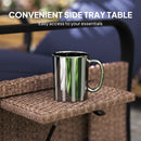 Outsunny Rattan Garden Recliner Chair Sun Lounger w/ Side Tray