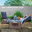 Outsunny Rattan Garden Recliner Chair Sun Lounger w/ Side Tray