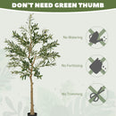 HOMCOM 2 Pack Indoor Artificial Plants, Faux Potted Silk Olive Trees