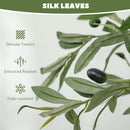 HOMCOM 2 Pack Indoor Artificial Plants, Faux Potted Silk Olive Trees