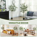 HOMCOM 2 Pack Indoor Artificial Plants, Faux Potted Silk Olive Trees