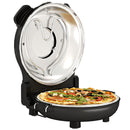 HOMCOM 1200W Pizza Oven, Pizza Maker, 5-Min Crisp, Dual Knob Control
