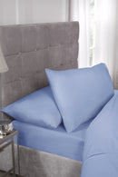 180 Thread Count Percale V Shaped Pillowcase in Blue