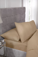 180 Thread Count Percale Pillowcase (Pair) in Coffee