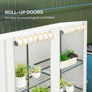 Outsunny 3 Tier Lean-to Mini Greenhouse With Hemmed Edging, White