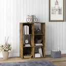 HOMCOM Storage Cabinet Bookcase 6 Cube For Home Office, Rustic Brown