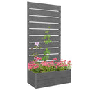 Outsunny Raised Garden Bed With Trellis And Drainage Hole, Planter Box - Brown/Grey