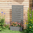 Outsunny Raised Garden Bed With Trellis And Drainage Hole, Planter Box - Brown/Grey