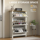 HOMCOM 18-Shoe Storage Cabinet 6 Shelves 3 Drawers Tabletop