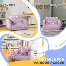 AIYAPLAY 2 In 1 Kids Folding Bed With Glow In The Dark Cosmic Design, Pink