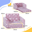 AIYAPLAY 2 In 1 Kids Folding Bed With Glow In The Dark Cosmic Design, Pink