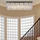 HOMCOM Modern Crystal Ceiling Light Square Chandelier for Home Office Hotel Silver