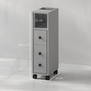 kleankin Slim Bathroom Storage with 2 Drawers, 2 Open and Wheels, Grey