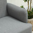 HOMCOM 2 Seater Sofa With 21cm Thick Padding And Wood Legs - Cream/Grey/Yellow