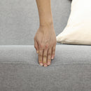 HOMCOM 2 Seater Sofa With 21cm Thick Padding And Wood Legs - Cream/Grey/Yellow