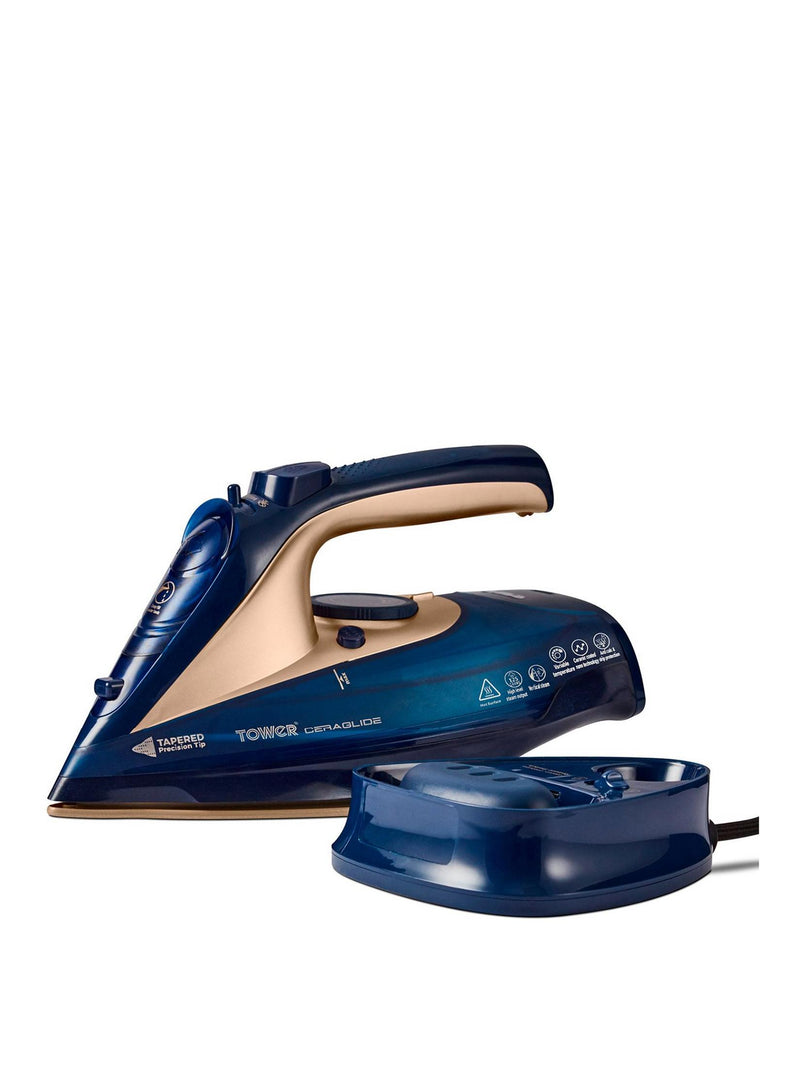 Tower Ceraliglide 2in1 Cordless Steam Iron - Blue/Gold