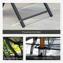 Outsunny 7 PCs Garden Dining Set, Folding Chairs And Metal Top Table