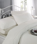 Ritz 300 Thread Count Satin Stripe Duvet Set In Cream