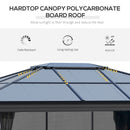 Outsunny Hardtop Gazebo 3.6 x 4m - Black & Dark Grey