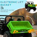 HOMCOM 12V Two-Seater Kids Electric Ride-On Car W/ Electric Bucket - Green