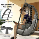 Outsunny Rattan Hanging Egg Chair w/ Stand, Cushion, Headrest