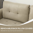 HOMCOM Convertible Modular Sectional Sofa W/ Storage Wood Frame Light Brown