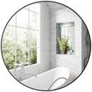 HOMCOM Round Bathroom Mirror, Modern Wall Mirror With Steel Frame, Black
