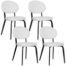 HOMCOM Set of 4 Sherpa Dining Chairs Boucle Kitchen Chairs