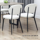HOMCOM Set of 4 Sherpa Dining Chairs Boucle Kitchen Chairs