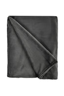 Snug Flannel Fleece Blanket Super Soft Throw in Charcoal
