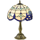 HOMCOM Stained Glass Table Lamp, For Bedroom Bedside, Bulb Not Included