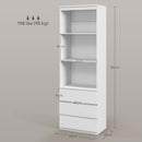HOMCOM 180cm Tall Bookshelf Free Standing Storage Shelf Unit With Storage White And Oak