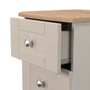 Tutbury Ready Assembled 3 Drawer Bedside Cabinet in Kashmir Ash & Bardolino Oak