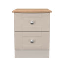Tutbury Ready Assembled 2 Drawer Bedside Cabinet in Kashmir Ash & Bardolino Oak