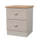Tutbury Ready Assembled 2 Drawer Bedside Cabinet in Kashmir Ash & Bardolino Oak