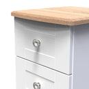 Tutbury Ready Assembled 2 Drawer Bedside Cabinet in White Ash & Bardolino Oak