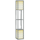 HOMCOM 2-Light Modern Floor Lamp With Shelves For Living Room, Bedroom