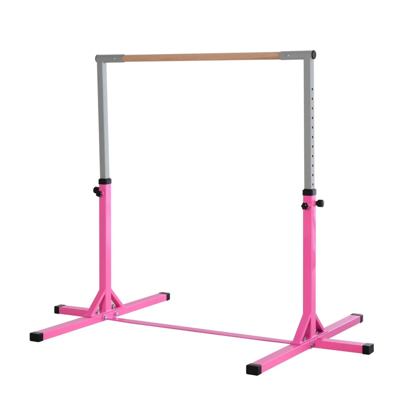 HOMCOM Childs  Gymnastics Horizontal Bar- Pink