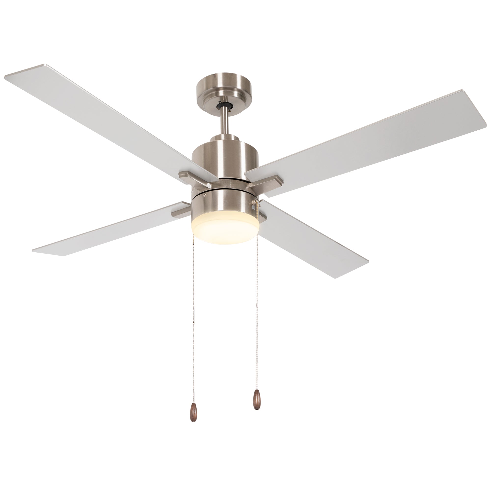 Premium Reversible Ceiling Fan w/Light, Pull-chain, Brown - HOMCOM main image 0