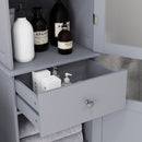 Kleankin Storage Cabinet Organizer Tower With Shelves & Drawer, Grey